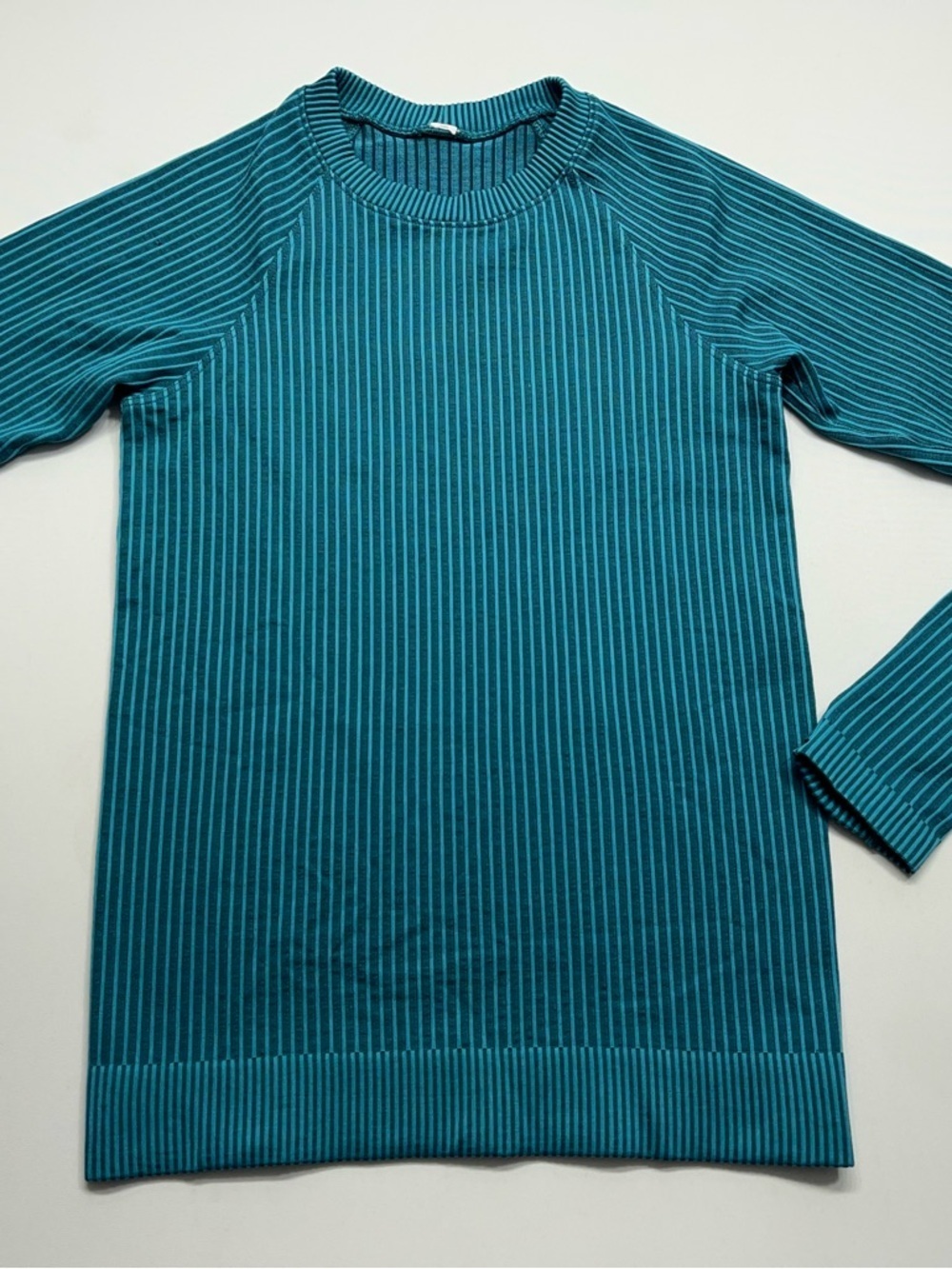 Lululemon Align Ribbed Long Sleeve Top Womens Small/Medium Teal Blue Yoga READ
